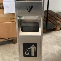 Cestino posacenere a colonna da esterno silver