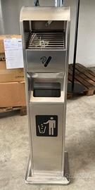 Cestino posacenere a colonna da esterno silver