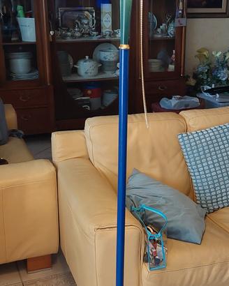 piantana vintage in vetro e metallo 