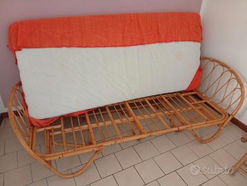 Divano/ Letto in rattan naturale