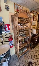 Etagere libreria scaffale vimini bambù 70x32 h192