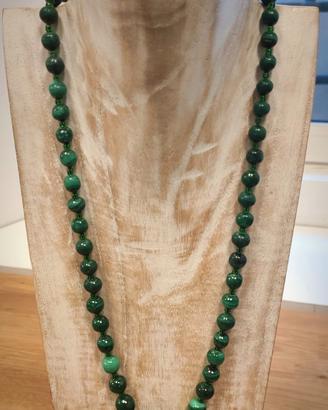 Collana Vintage Malachite taglio "Cabochon"