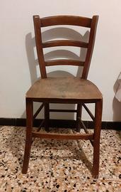 Sedia antica in noce - con seduta decorata