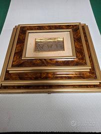 tre quadri laminati in argento 