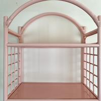 Libreria Scaffale Rosa in legno Rattan