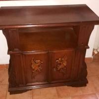 Mobile porta TV, in legno, con ruote