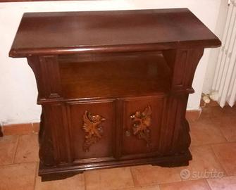 Mobile porta TV, in legno, con ruote