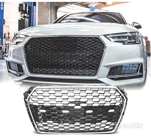 GRIGLIA PER AUDI A4 B9 15-19 NERO CROMATO LOOK RS4