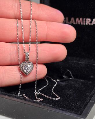 Collana Glamira Argento 925 Cuore Zirconi