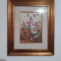 Quadro dipinto fiori cm 36 ×43