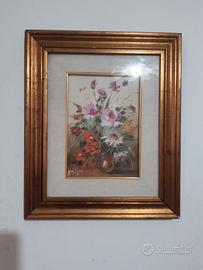 Quadro dipinto fiori cm 36 ×43