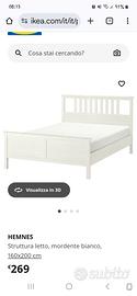 Letto matrimoniale Hemnes, Ikea 160x200