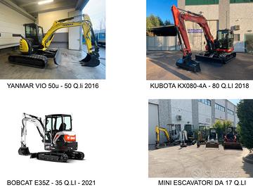 Escavatori da 35/50/80 Q.li - Kubota/Yanmar/Bobcat