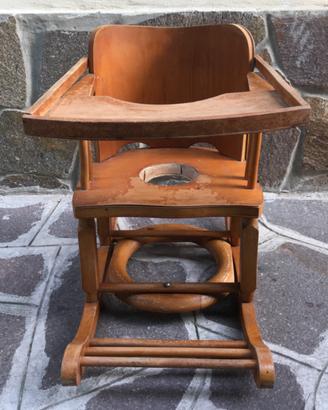 Seggiolone per bambini in legno vintage anni 50/60