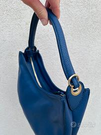 Borsa in pelle martellata Made in Italy Blu o Nera