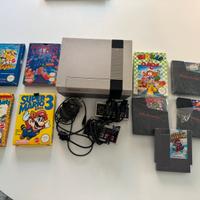 Console Nintendo vintage Nes con 9 giochi e cavi