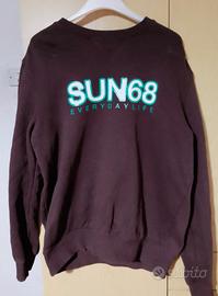 Felpa marrone SUN68  con logo grande