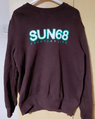 Felpa marrone SUN68  con logo grande