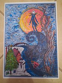 Stampa illustrazione Nightmare Before Christmas