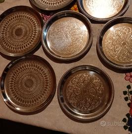 Set 12 vassoi vintage acciaio inox