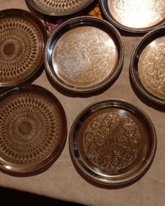 Set 12 vassoi vintage acciaio inox