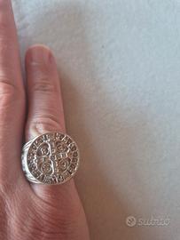 Anello Croce San Benedetto argento 925