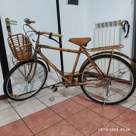 bicicletta uomo donna  passeggio vimini bamboo