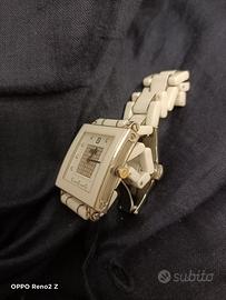 Orologio analogico Fendi in ceramica bianca