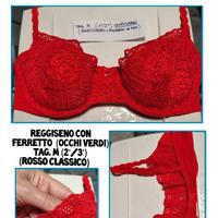 Reggiseno balconcino con ferretto rosso