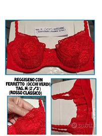 Reggiseno balconcino con ferretto rosso