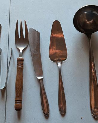 Lotto Utensili Cucina e Posate da Servizio Vintage