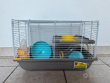 gabbia per criceto con accessori