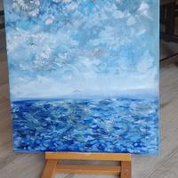 Dipinto orizzonte mare artista napoletana