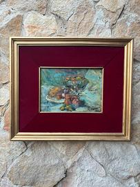 Quadro -Natura Morta- dipinto a olio su tavoletta