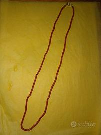collana di corallo rosso vero con gancio oro 750