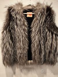 Pelliccia in vera volpe argentata