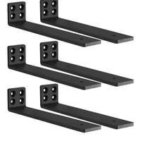 Reggimensola in lega d'acciaio forma L Nero 30 cm