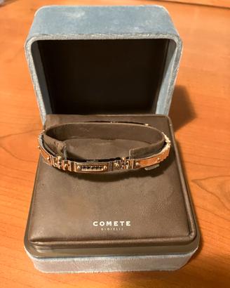 COMETE Bracciale in Acciaio e Diamanti neri