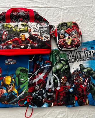 Set Avengers: borsone, borsello, sacche, calza
