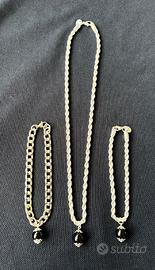 Parure collana bracciale parure argento su coccu
