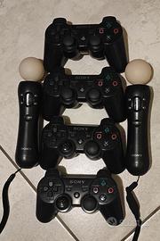 4 Controller PS3 DualShock 3 + 2 PlayStation Move 