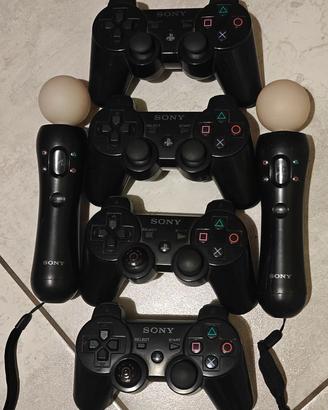 4 Controller PS3 DualShock 3 + 2 PlayStation Move 