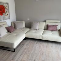 Divano Karibu Nuovo in Vera Pelle Bianco Avorio