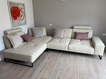 Divano Karibu Nuovo in Vera Pelle Bianco Avorio