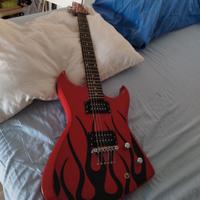 Chitarra Washburn Rossa con Amplificatore e cavo