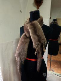 Raffinata sciarpa vintage di autentico visone