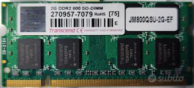 Ram 2gb x notebook della Transcend