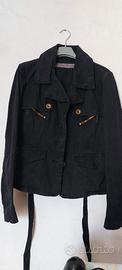 trench nero 100% cotone made in italy