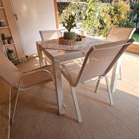 4 sedie con braccioli da esterno giardino