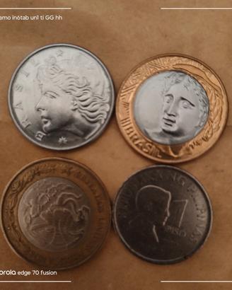 4 monete ,2 brasiliane, 1 messicano,filippina